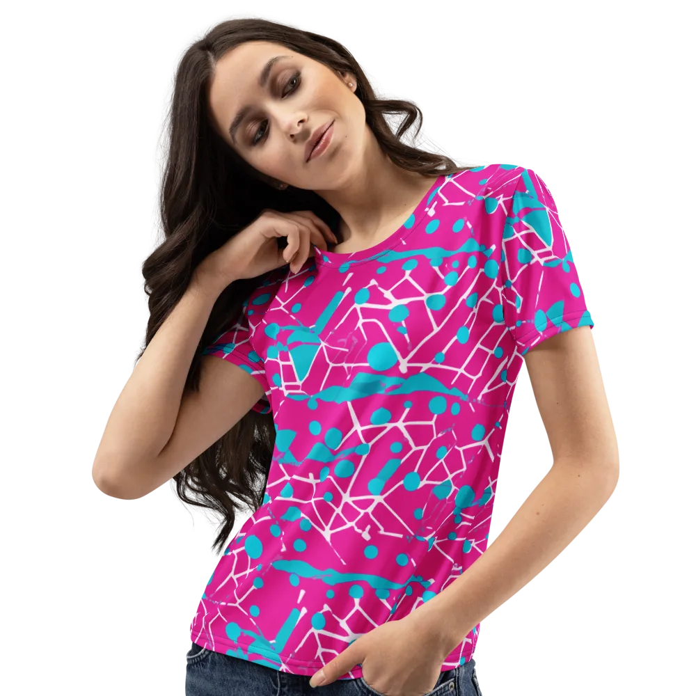 Neon Nervure on Women's Crew Neck T-Shirt — Left Front