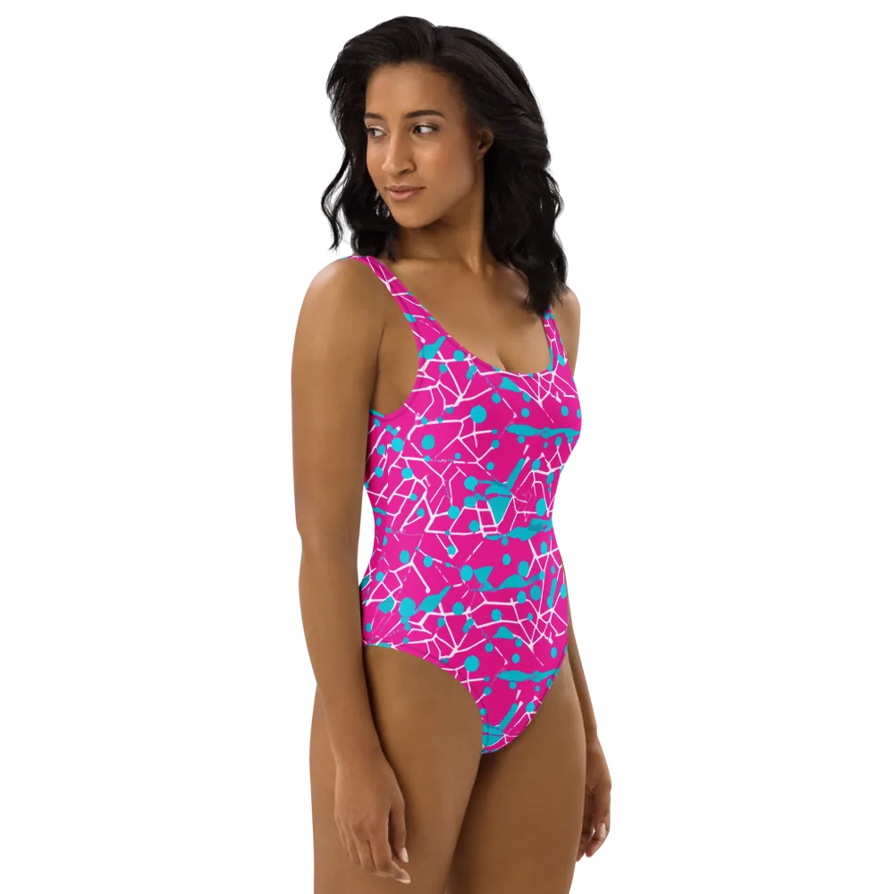 Neon Nervure on One-Piece Swimsuit — Right