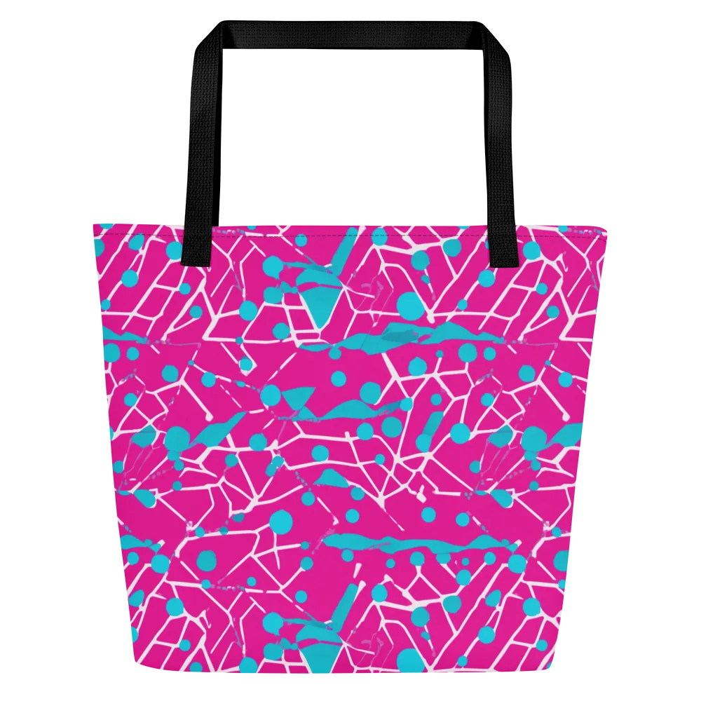 Neon Nervure on Large Tote Bag W/ Pocket — Front