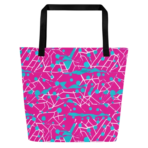 Neon Nervure on a Large Tote Bag W/ Pocket