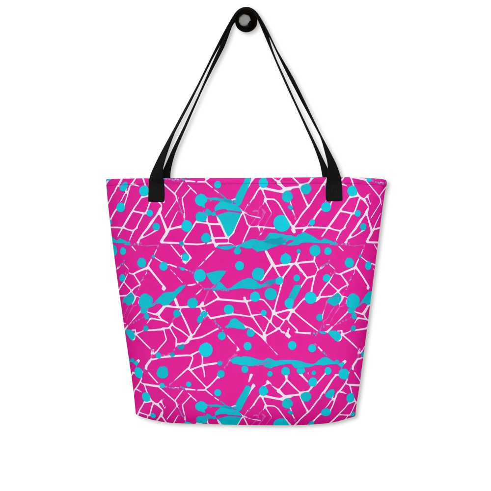 Neon Nervure on Large Tote Bag W/ Pocket — Front