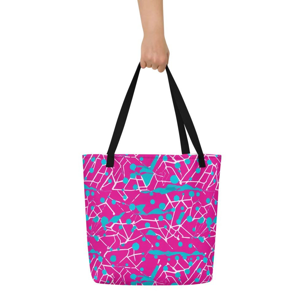 Neon Nervure on Large Tote Bag W/ Pocket — Front