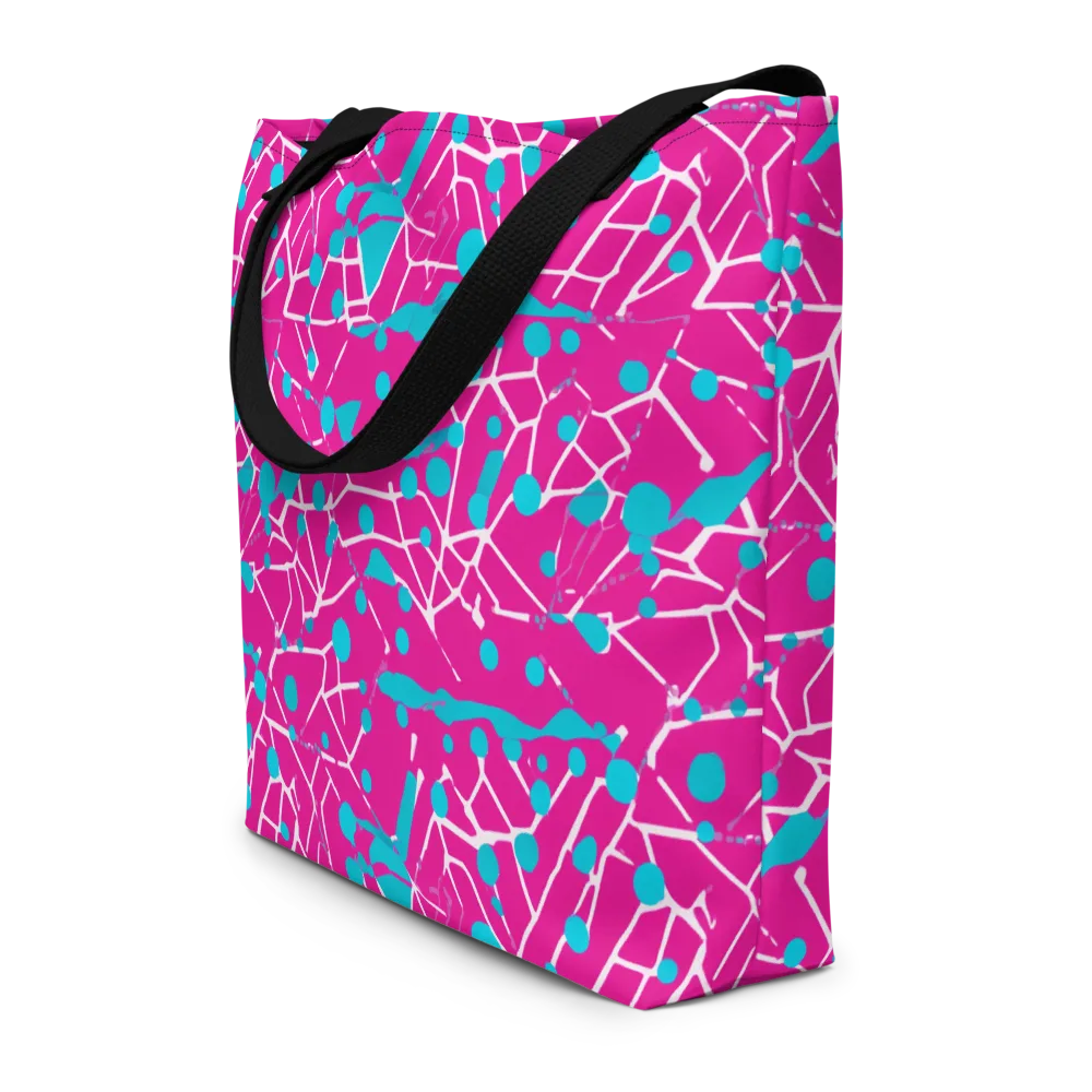 Neon Nervure on Large Tote Bag W/ Pocket — Front