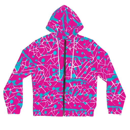 Neon Nervure on a Women's Full-Zip Hoodie