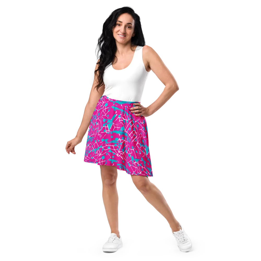 Neon Nervure on Skater Skirt — Front