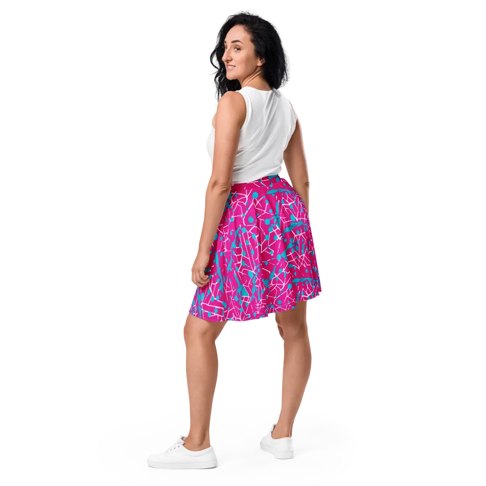 Neon Nervure on Skater Skirt — Back