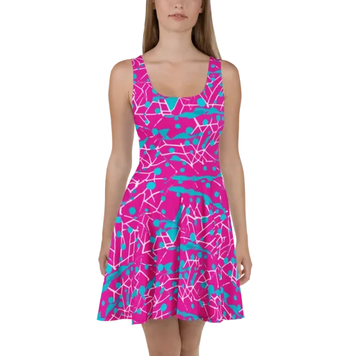 Neon Nervure on a Skater Dress
