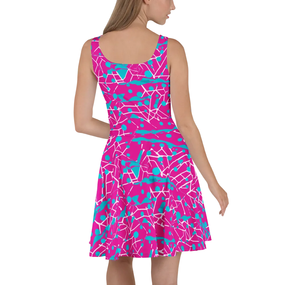 Neon Nervure on Skater Dress — Back