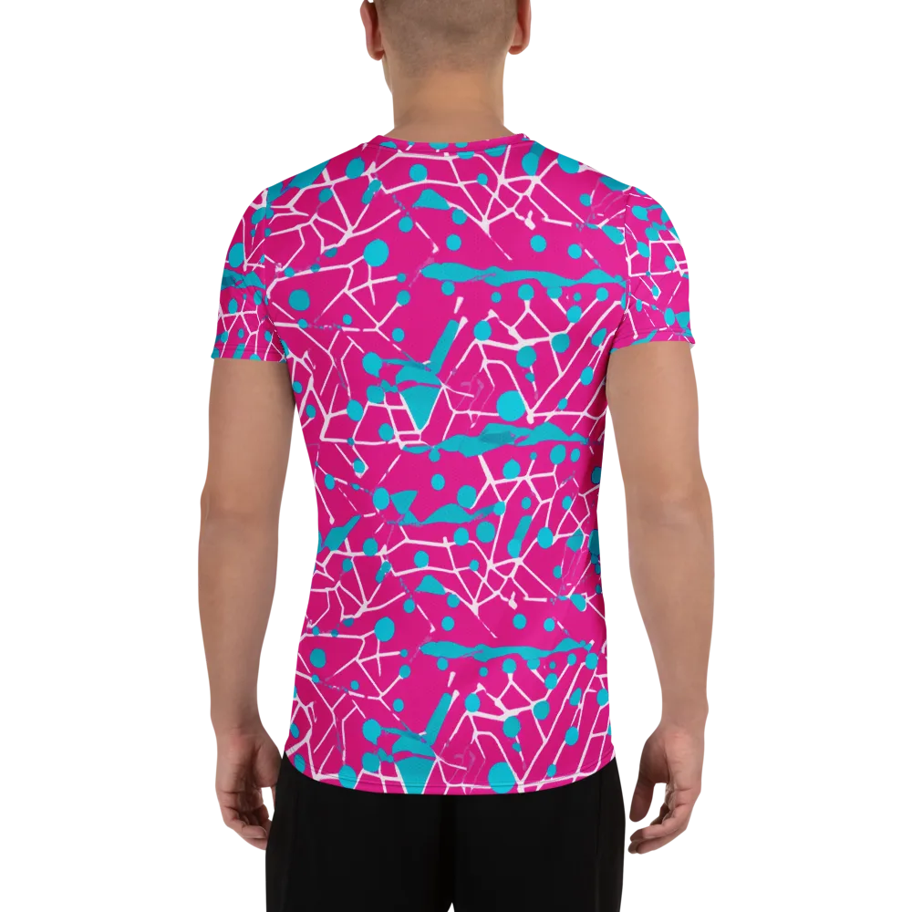 Neon Nervure on Men's Athletic T-Shirt — Back