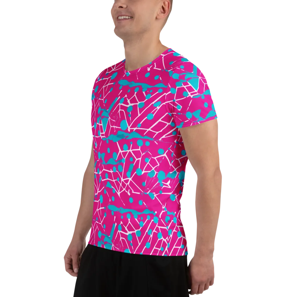 Neon Nervure on Men's Athletic T-Shirt — Left