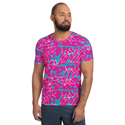 Neon Nervure on a Men's Athletic T-Shirt