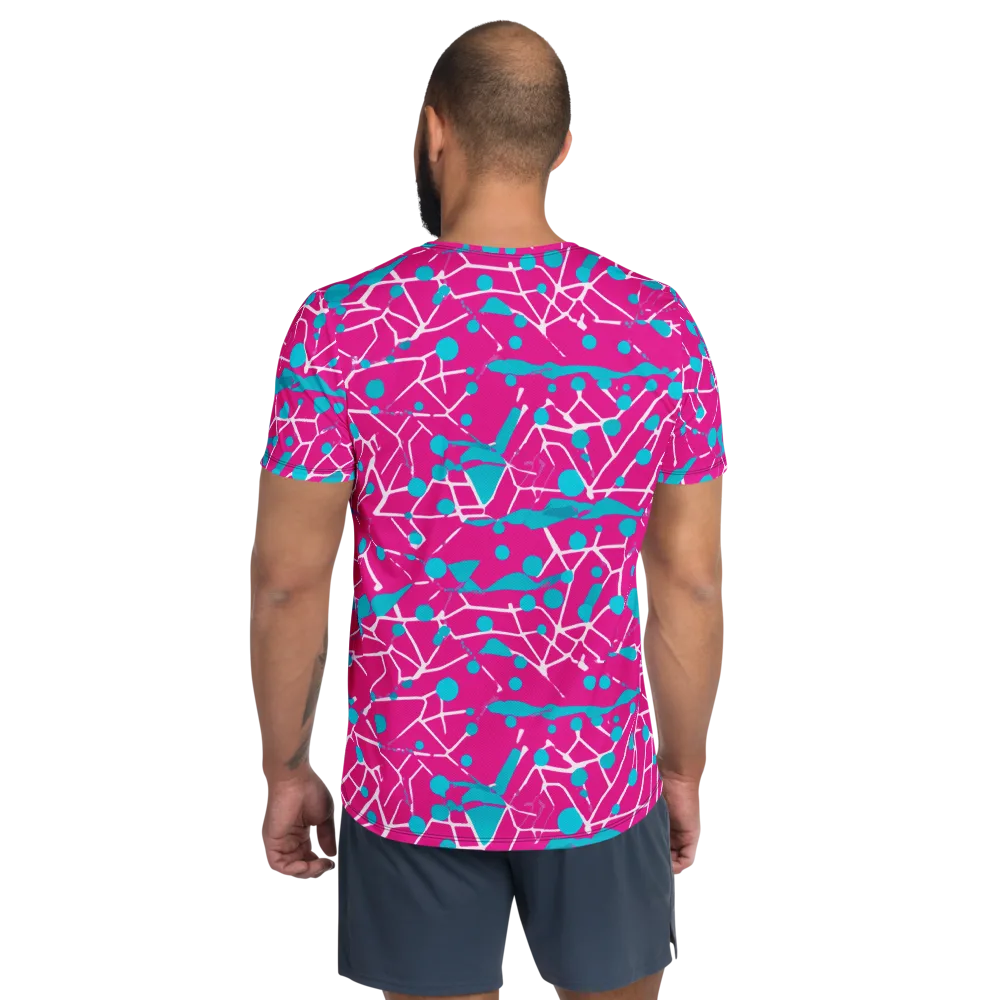 Neon Nervure on Men's Athletic T-Shirt — Back