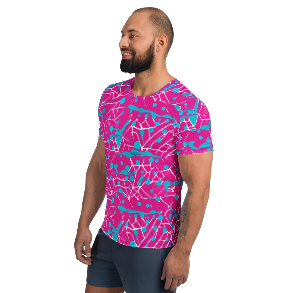 Neon Nervure on Men's Athletic T-Shirt — Left