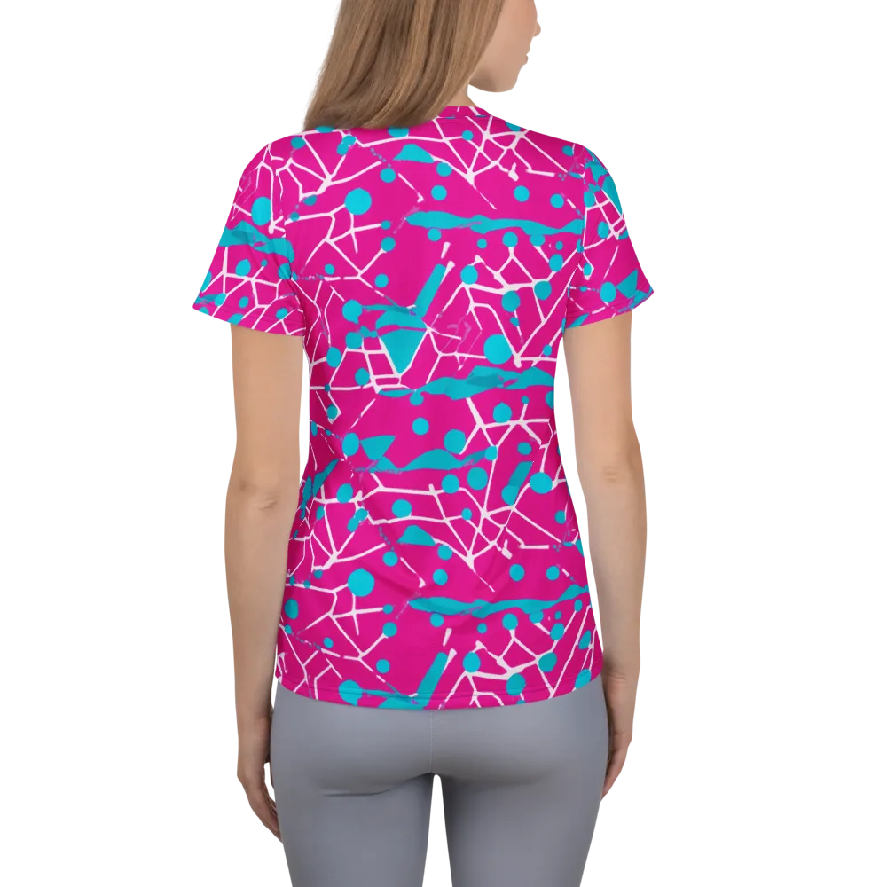 Neon Nervure on Women's Athletic T-Shirt — Back