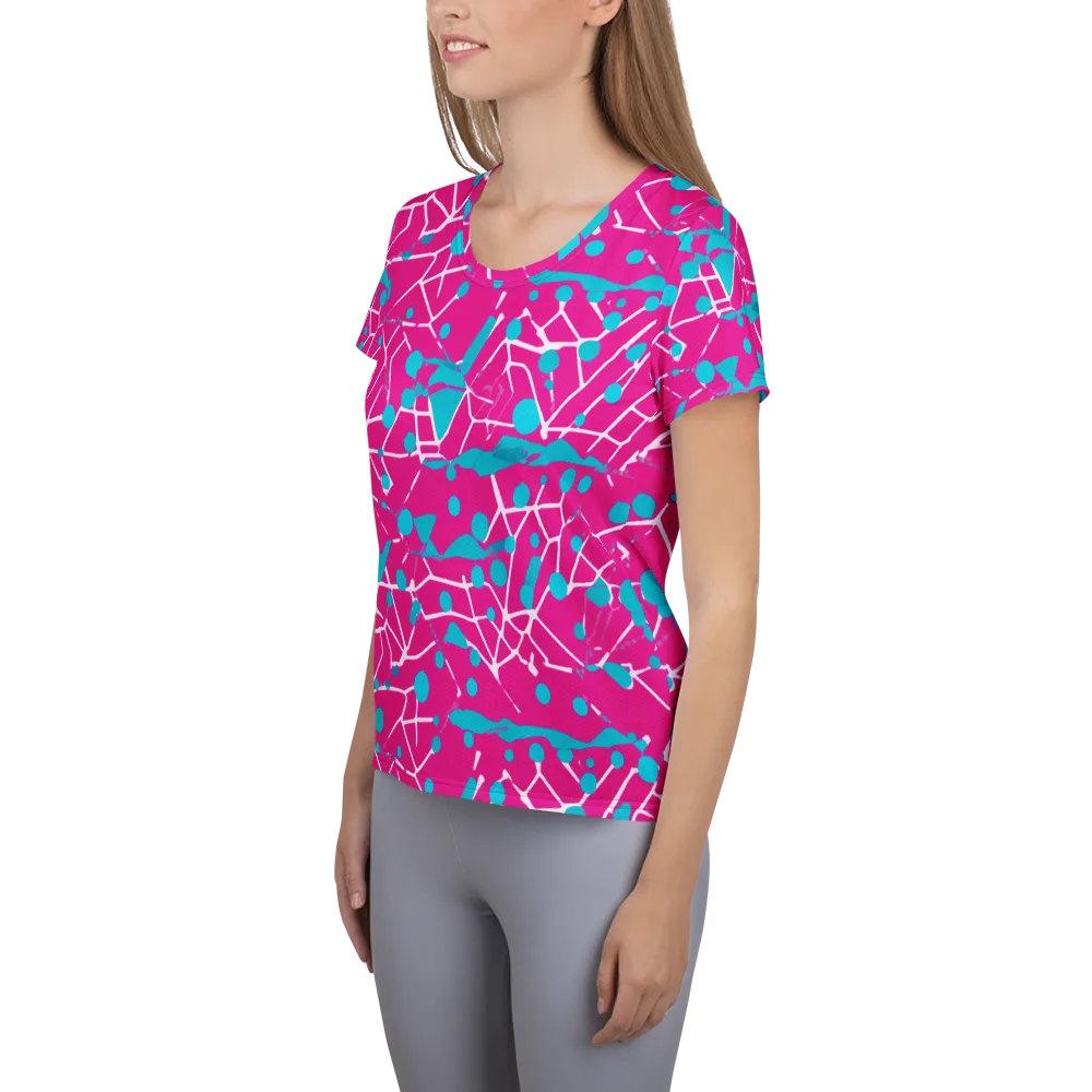 Neon Nervure on Women's Athletic T-Shirt — Left