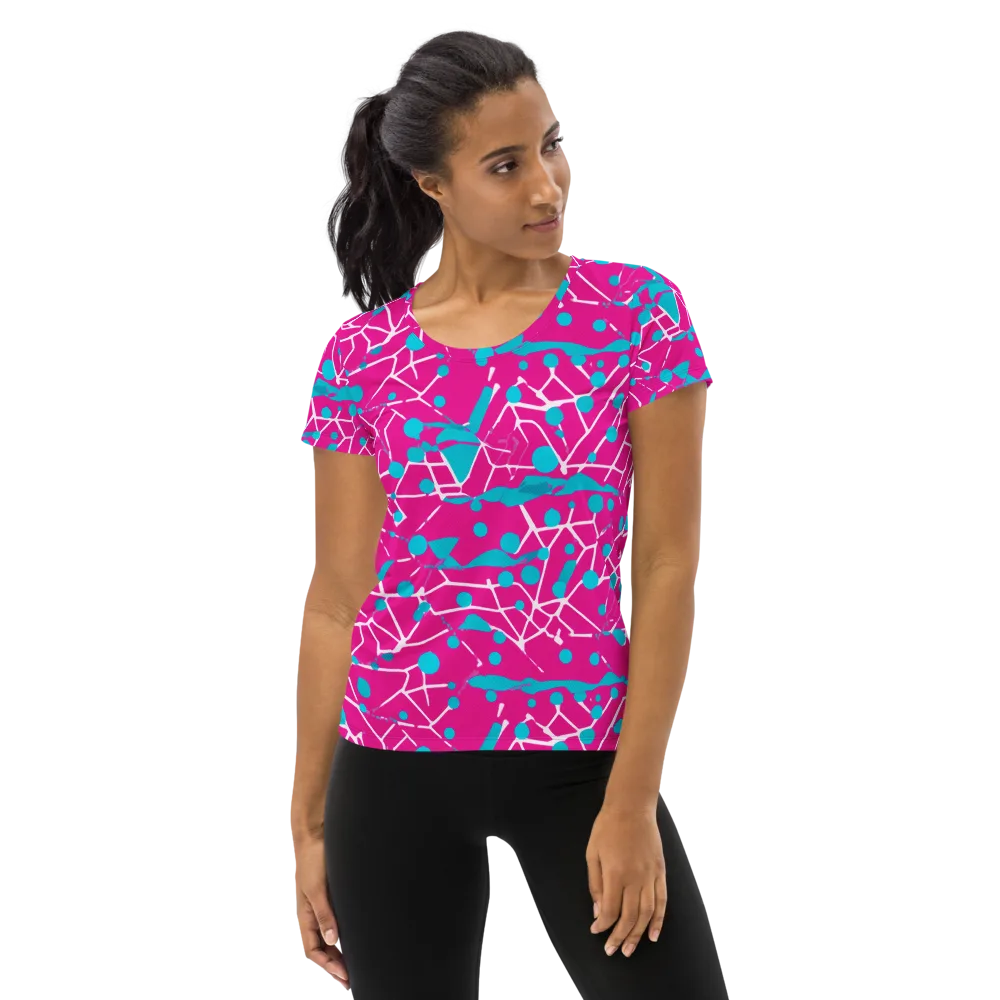 Neon Nervure on Women's Athletic T-Shirt — Front