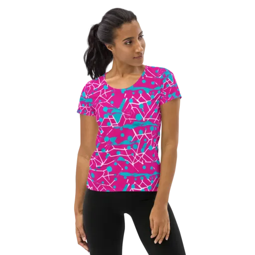 Neon Nervure on a Women's Athletic T-Shirt