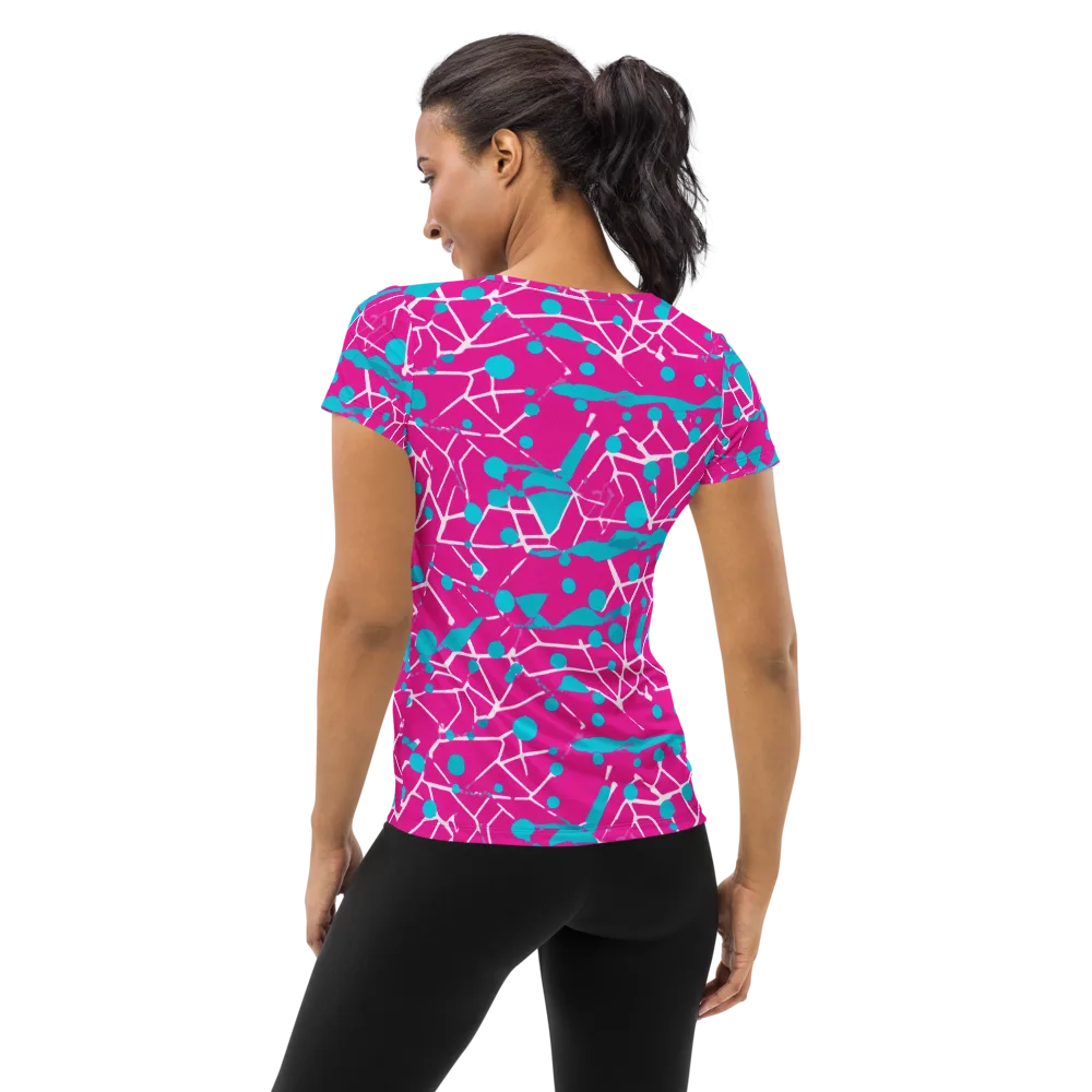 Neon Nervure on Women's Athletic T-Shirt — Back