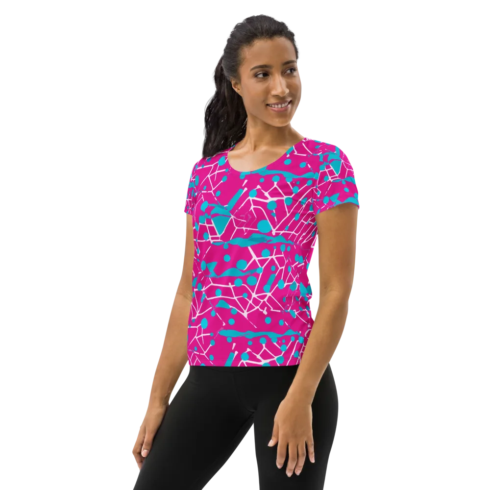 Neon Nervure on Women's Athletic T-Shirt — Left