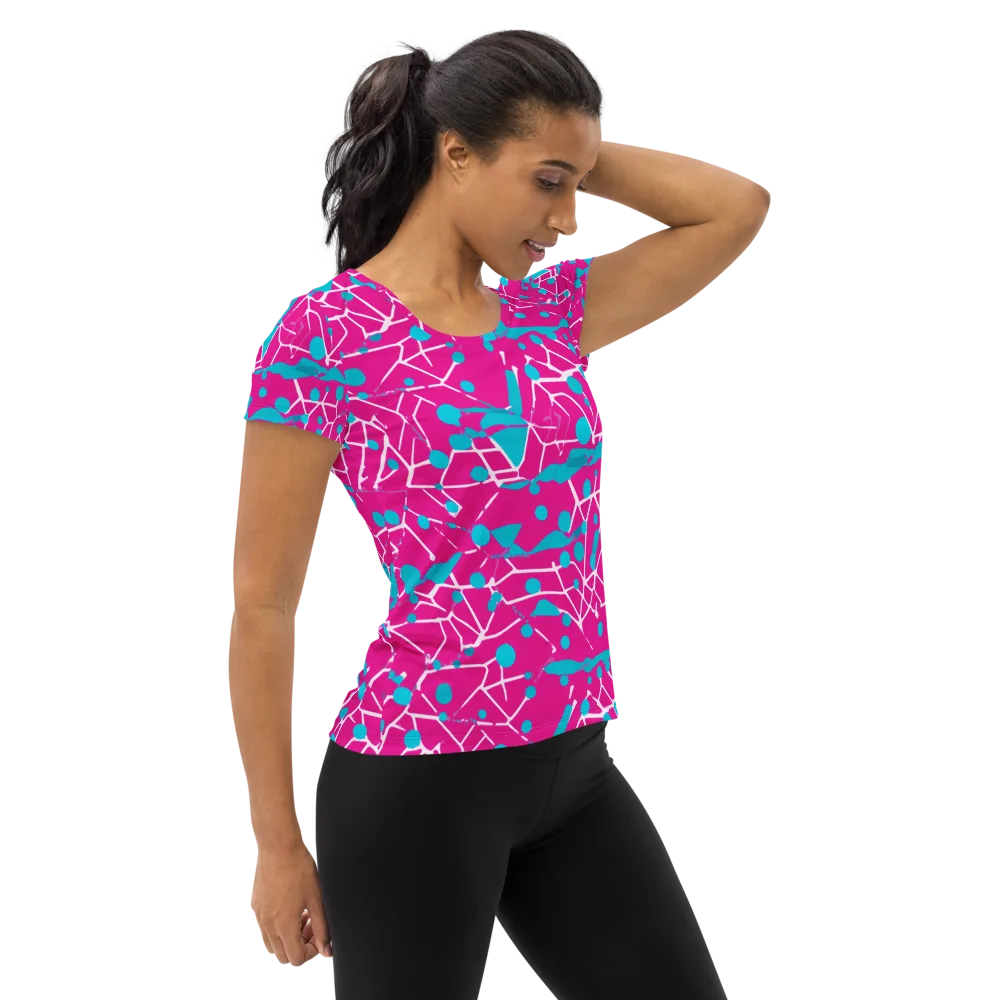 Neon Nervure on Women's Athletic T-Shirt — Right