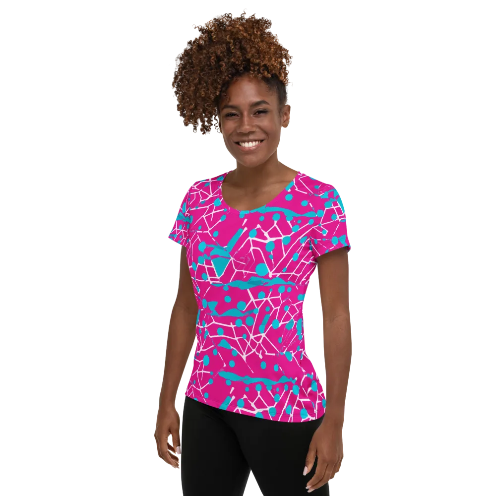 Neon Nervure on Women's Athletic T-Shirt — Left
