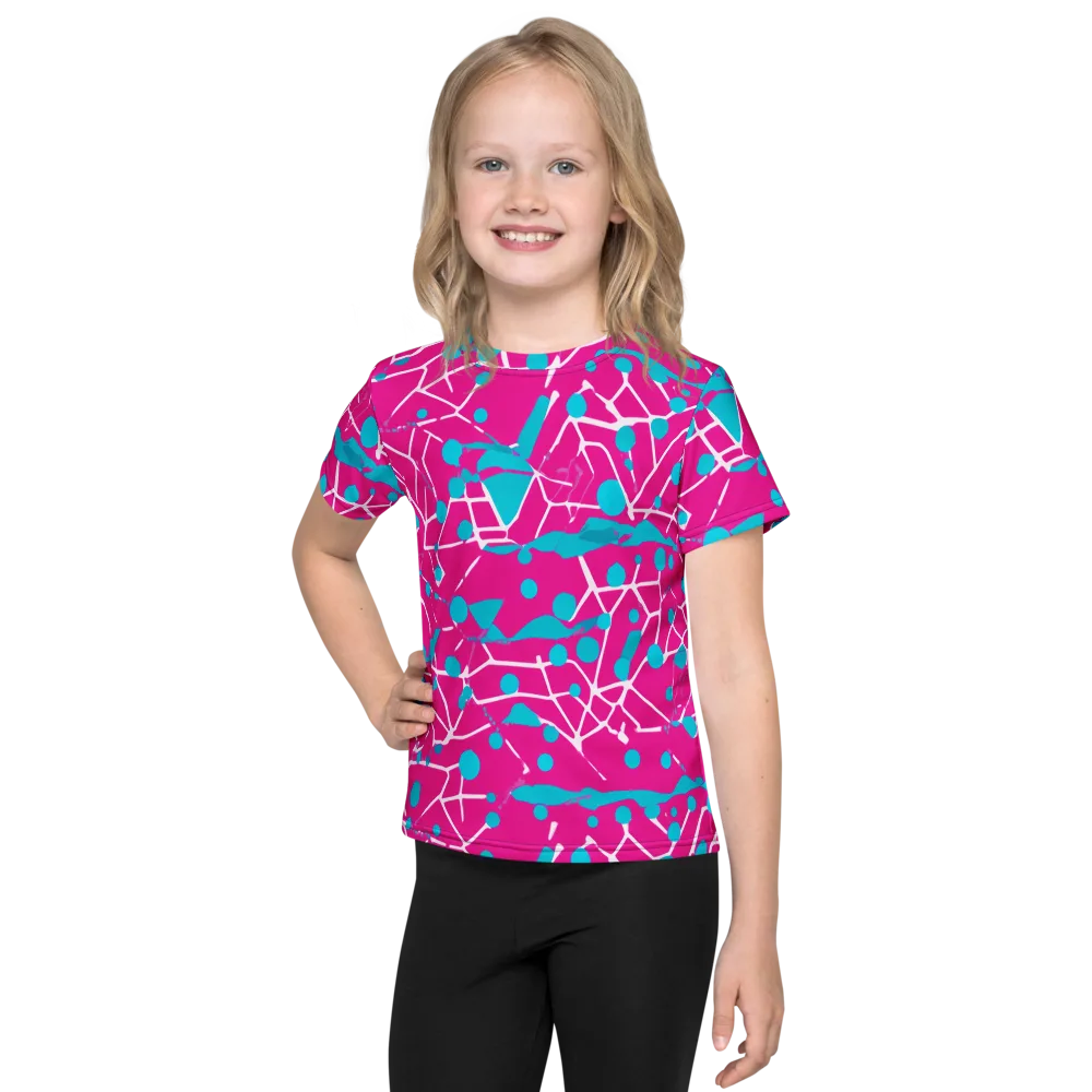Neon Nervure on Kids Crew Neck T-Shirt — Front
