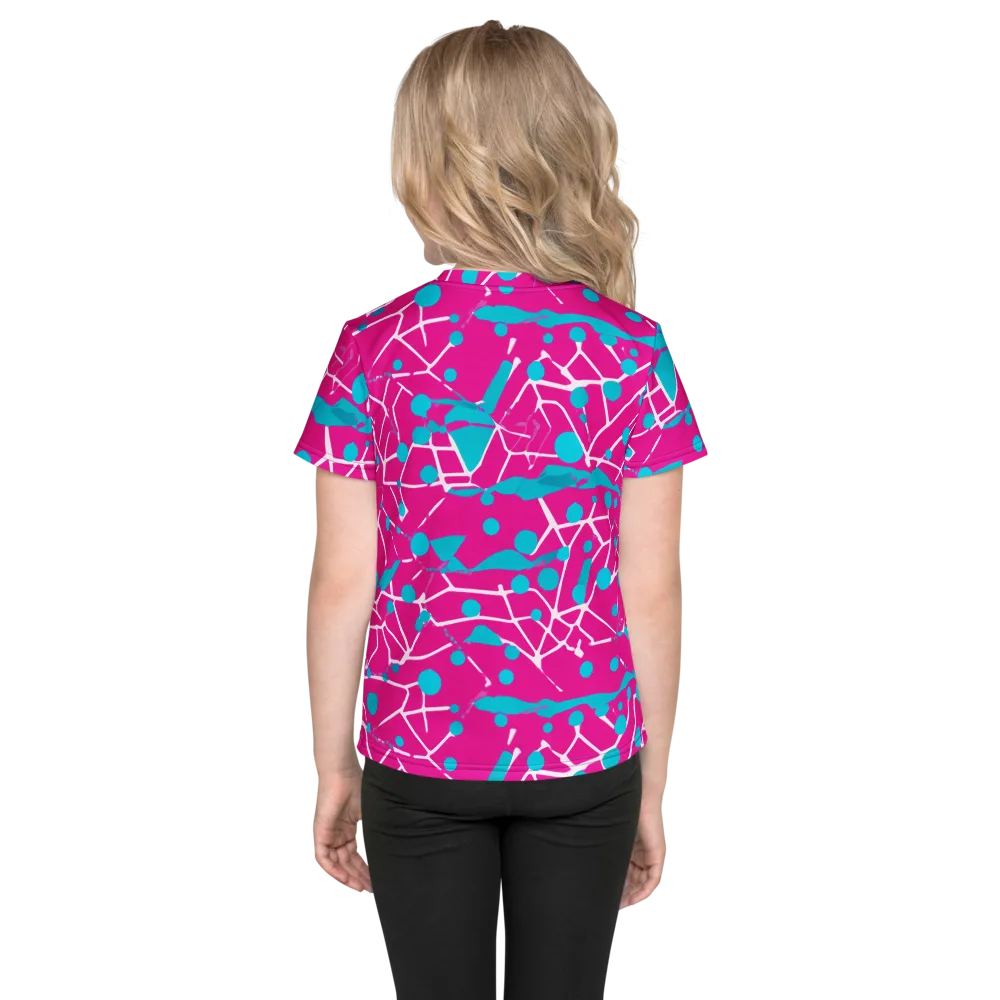 Neon Nervure on Kids Crew Neck T-Shirt — Back