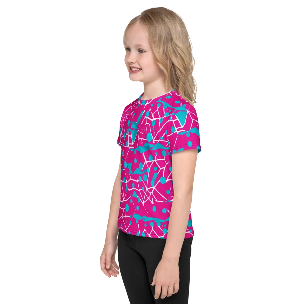 Neon Nervure on Kids Crew Neck T-Shirt — Left