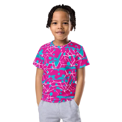 Neon Nervure on a Kids Crew Neck T-Shirt