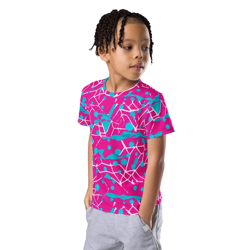 Neon Nervure on Kids Crew Neck T-Shirt — Left Front