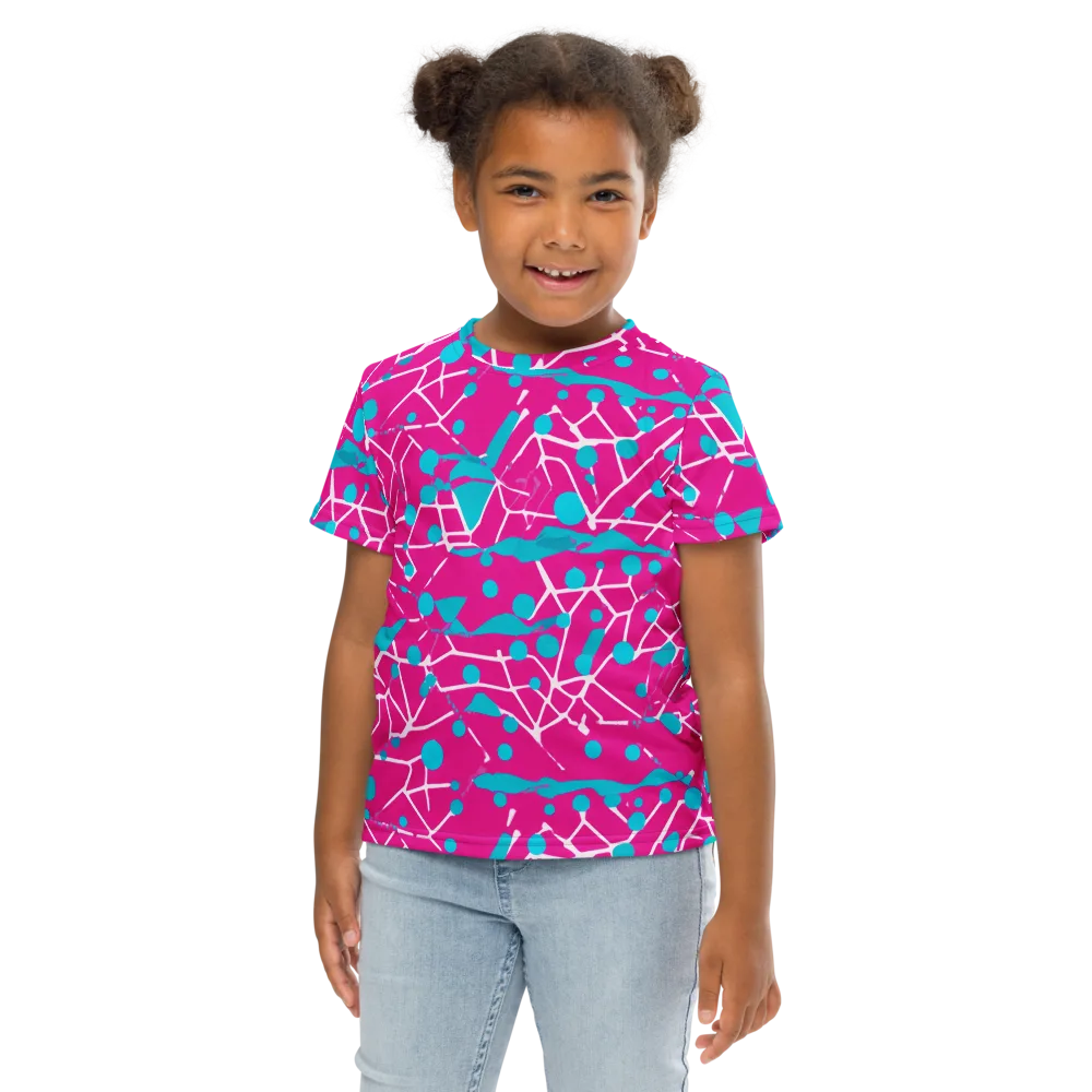 Neon Nervure on Kids Crew Neck T-Shirt — Front