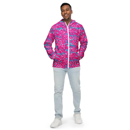 Neon Nervure on a Men's Windbreaker