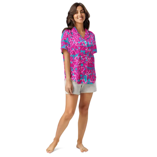 Neon Nervure on a Women's Short Sleeve Pajama Top