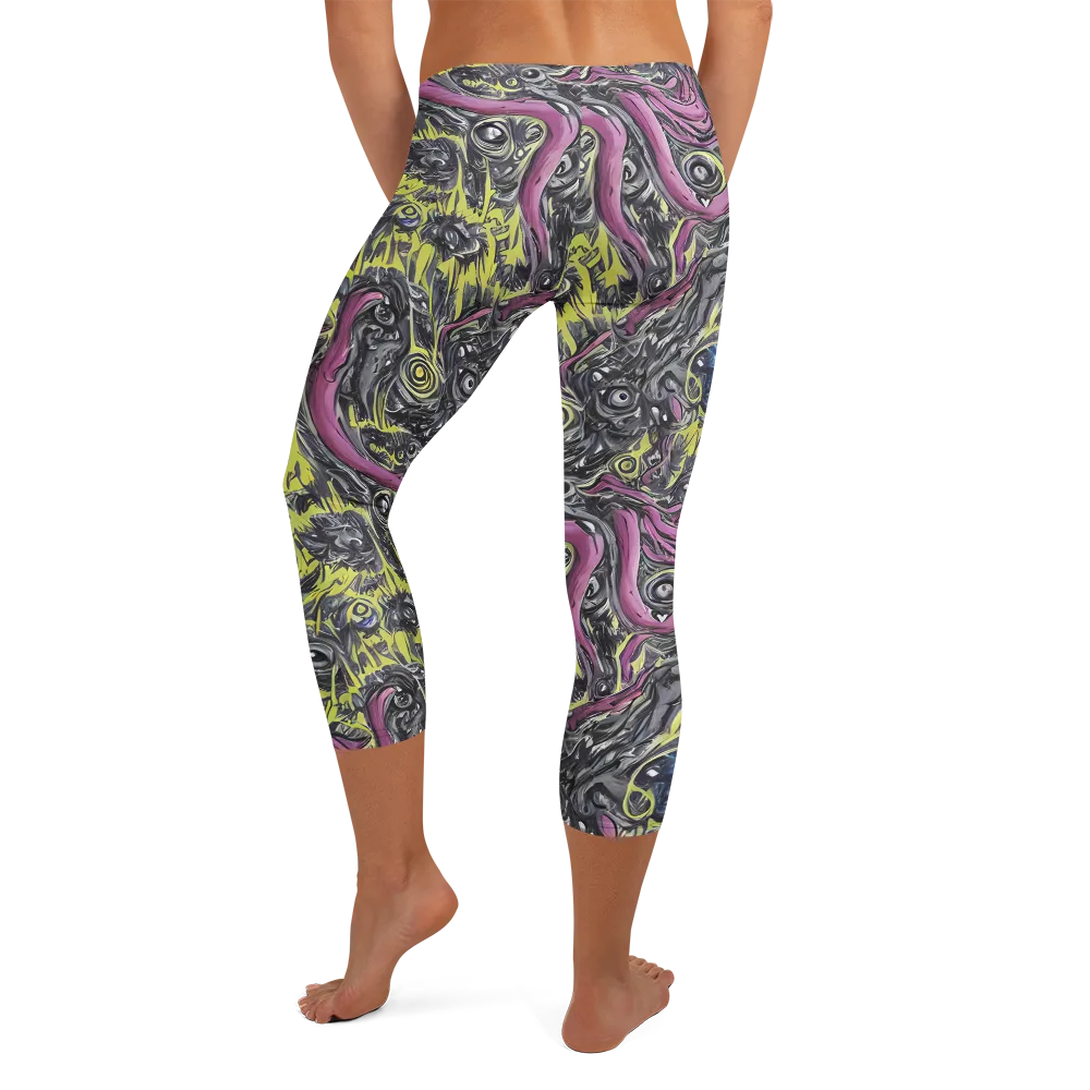Acid Gaze on Capri Leggings — Back