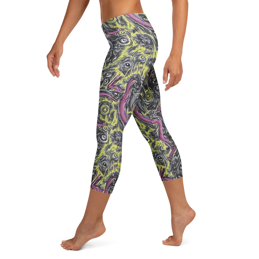 Acid Gaze on Capri Leggings — Left