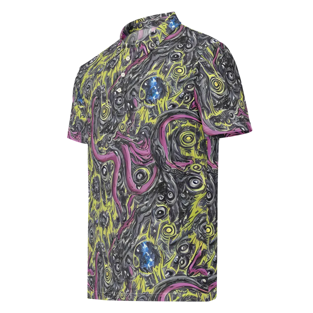Acid Gaze on Men's Slim Fit Polo Shirt — Left Front
