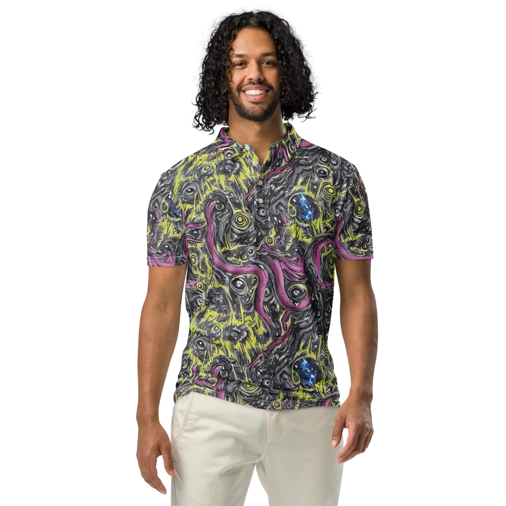 Acid Gaze on Men's Slim Fit Polo Shirt — Front