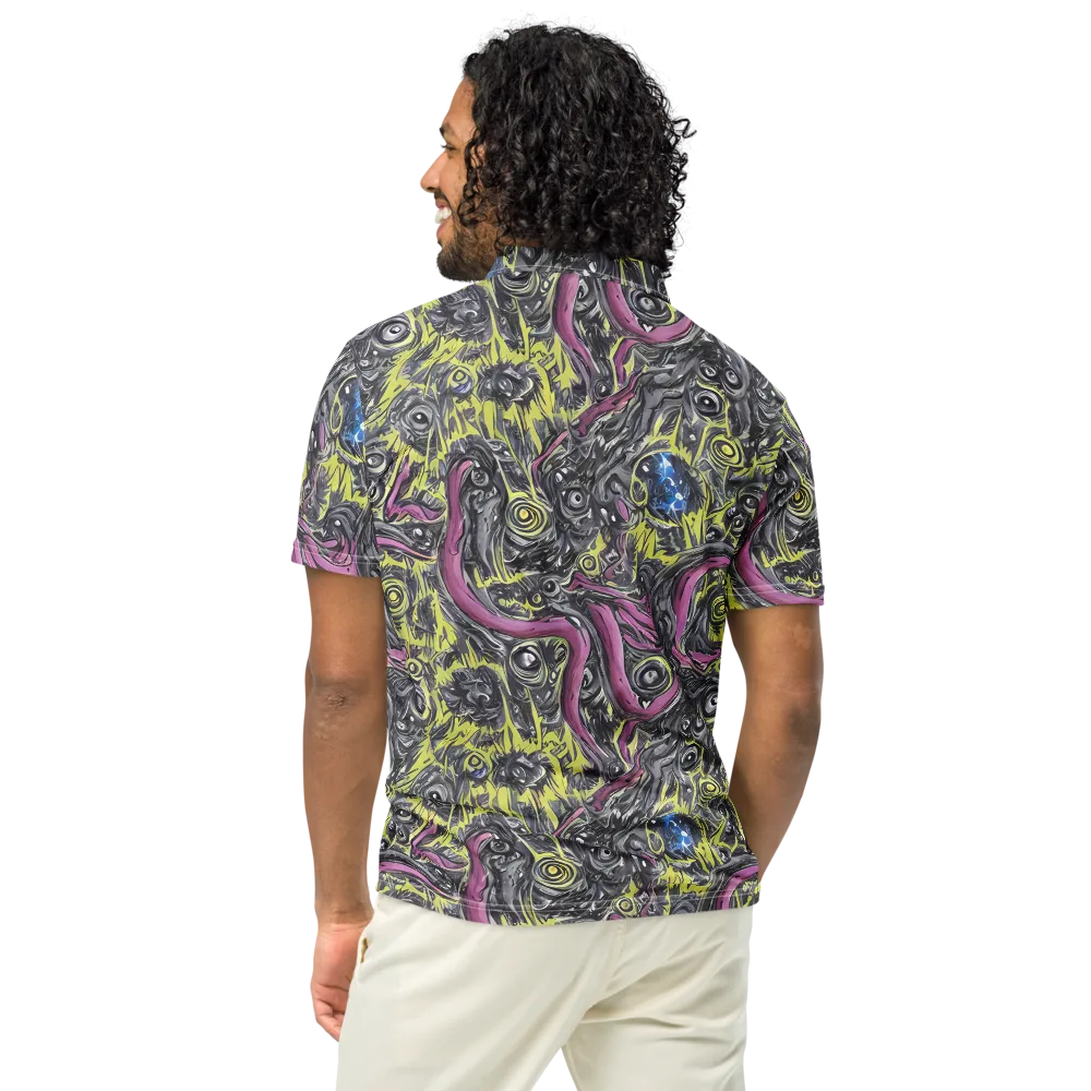 Acid Gaze on Men's Slim Fit Polo Shirt — Back