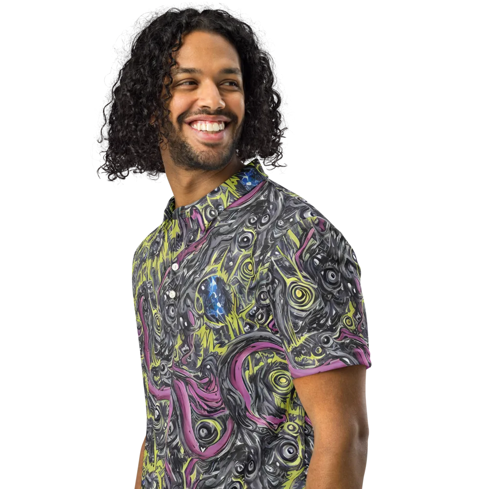 Acid Gaze on Men's Slim Fit Polo Shirt — Left Front