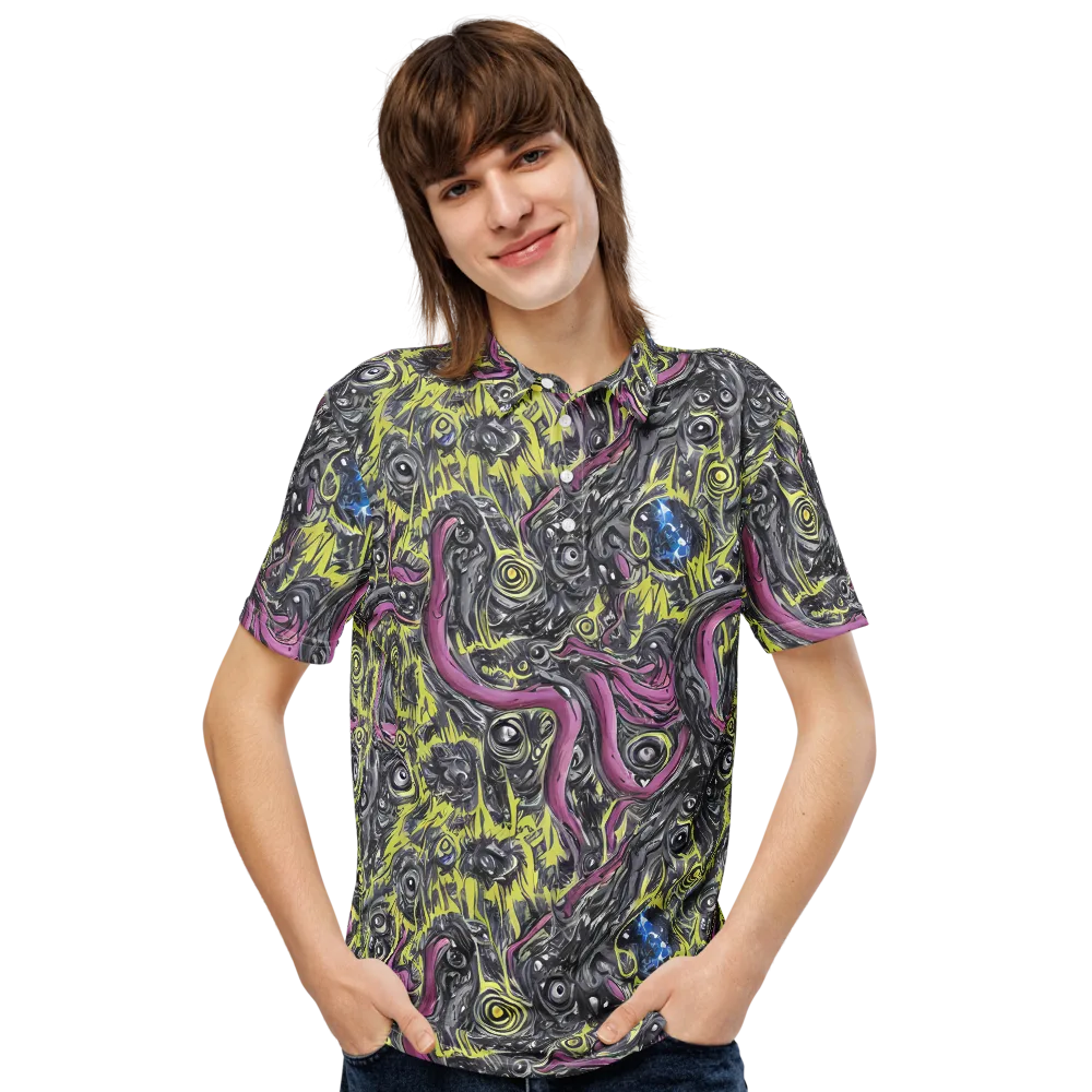 Acid Gaze on Men's Slim Fit Polo Shirt — Front