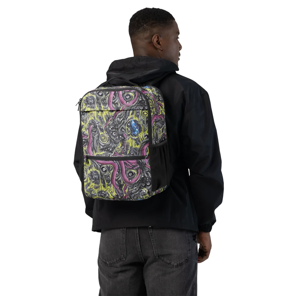 Acid Gaze on Utility Backpack — Back