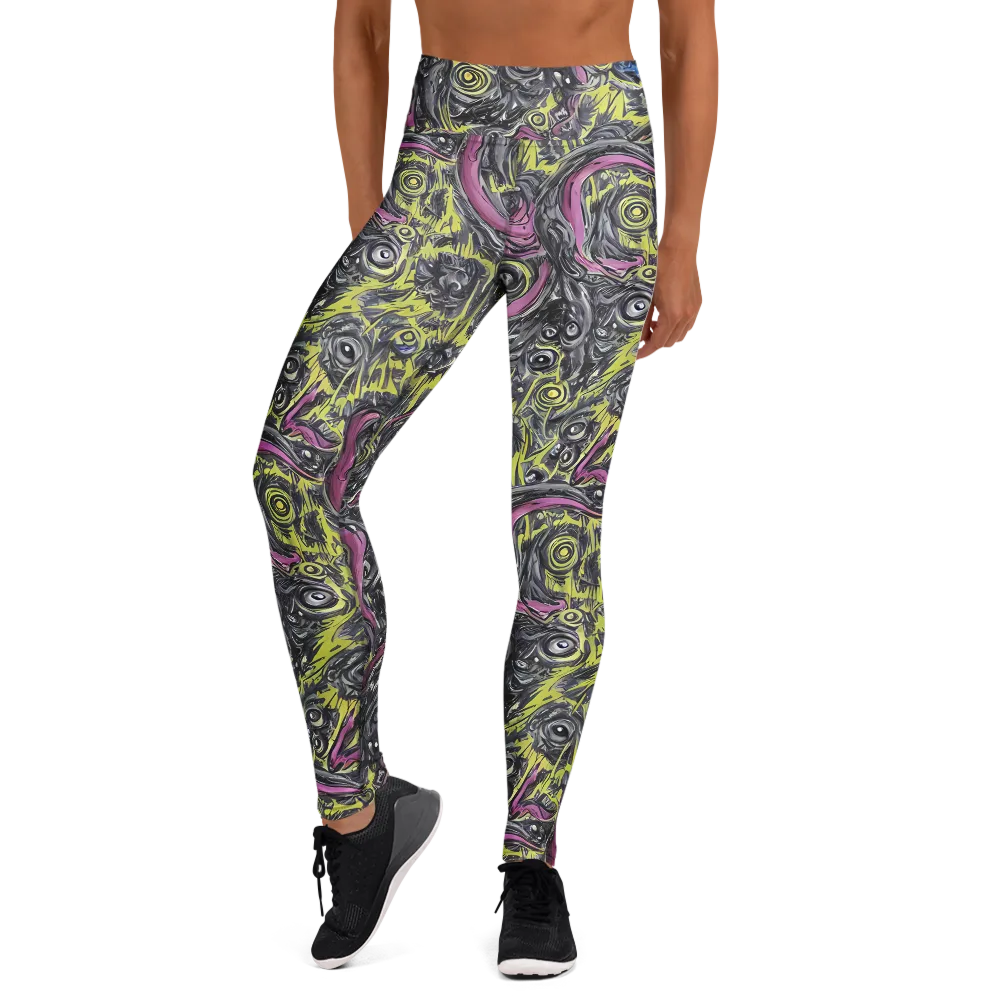 Acid Gaze on Yoga Leggings — Front
