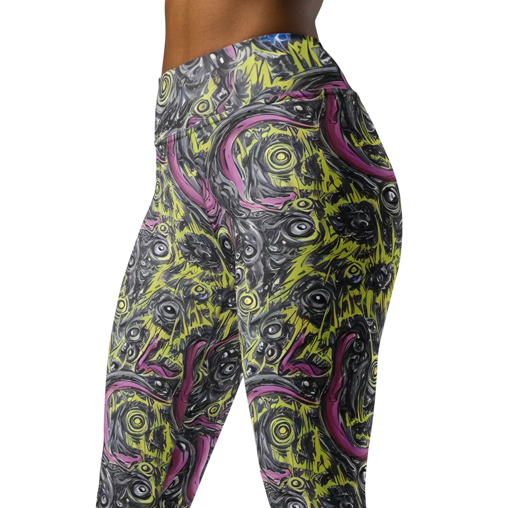 Acid Gaze on Yoga Leggings — Left Front