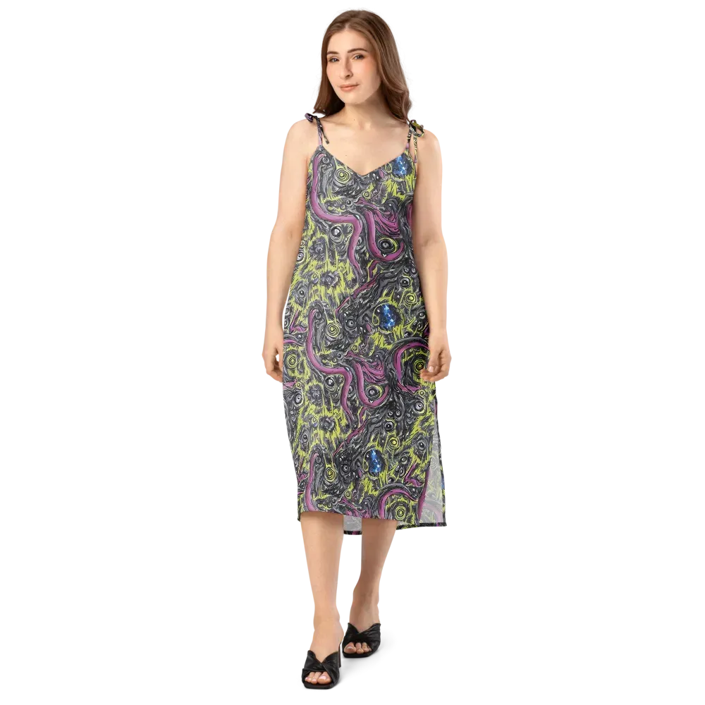 Acid Gaze on Slip Dress — Front