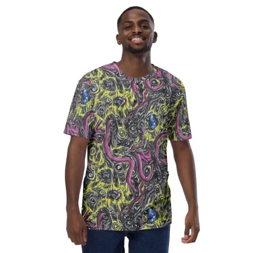 Acid Gaze on a Men's Crew Neck T-Shirt