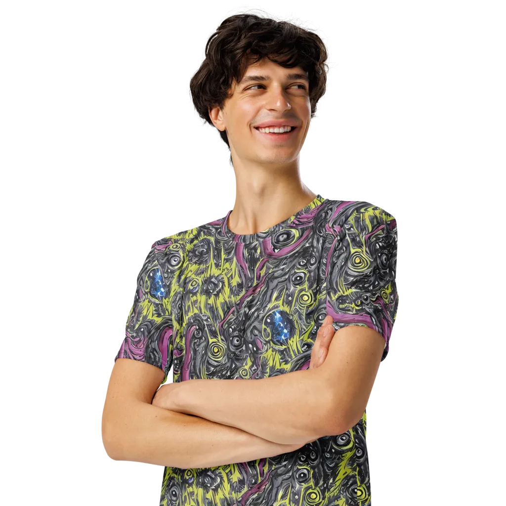 Acid Gaze on Men's Crew Neck T-Shirt — Left Front