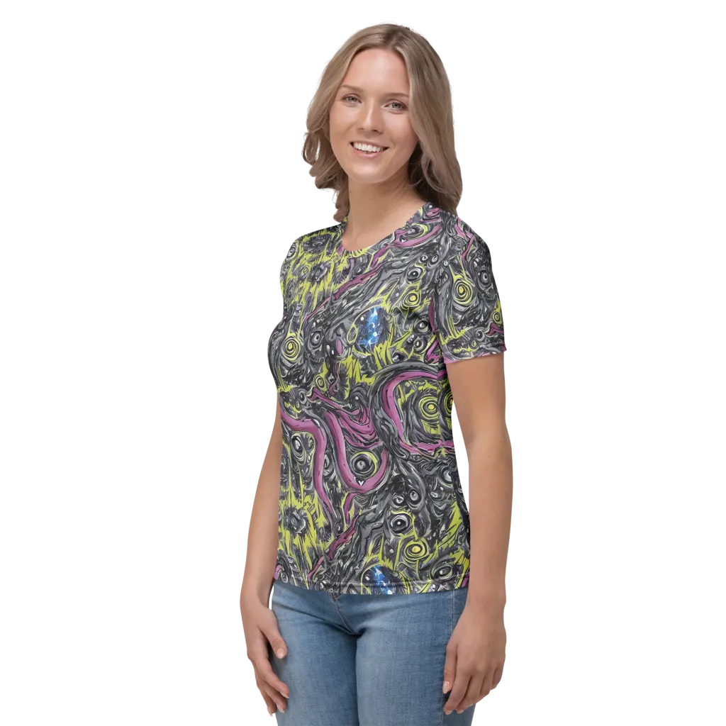 Acid Gaze on Women's Crew Neck T-Shirt — Left