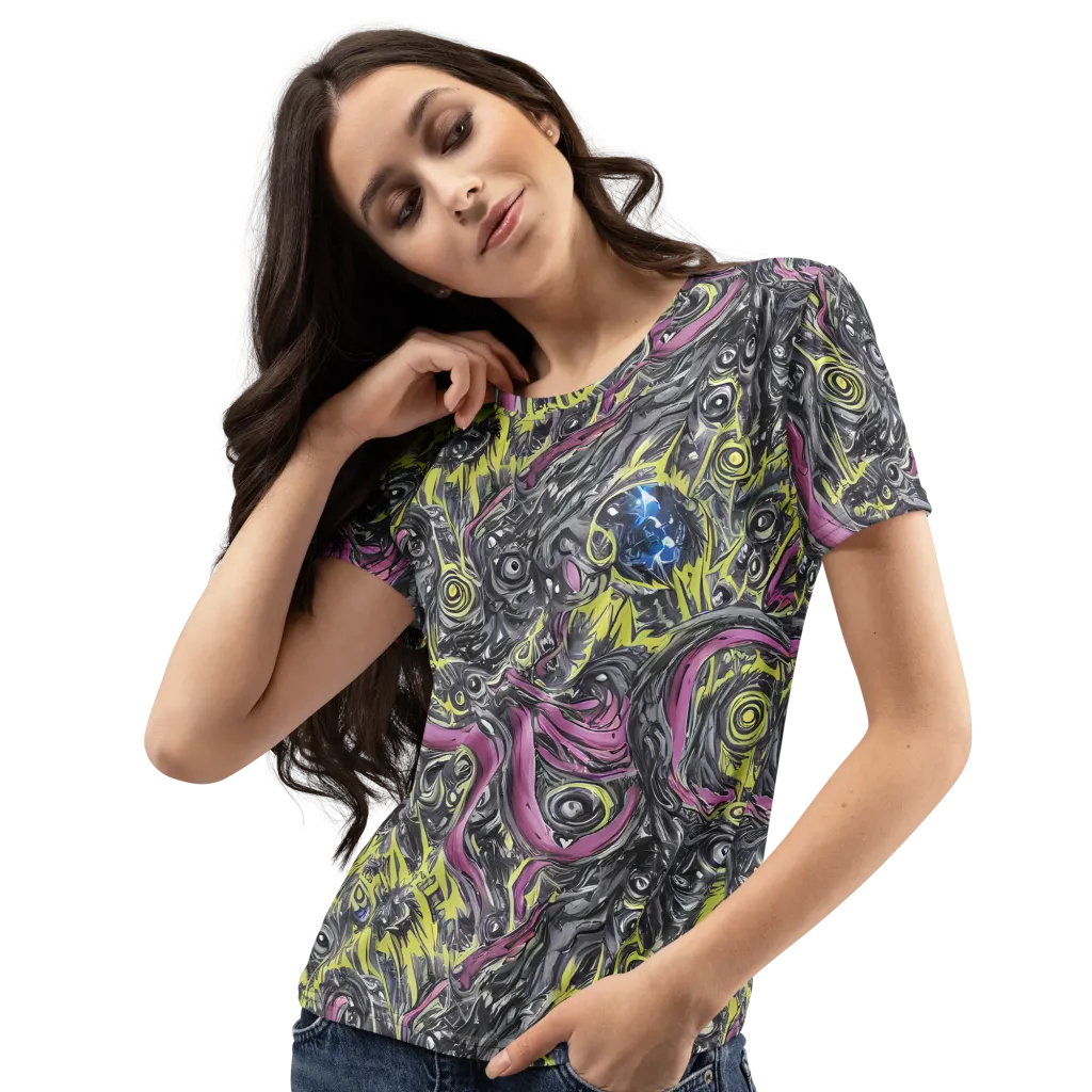 Acid Gaze on Women's Crew Neck T-Shirt — Left Front