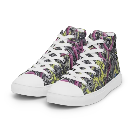 Acid Gaze on a Women's High Top Canvas Shoes