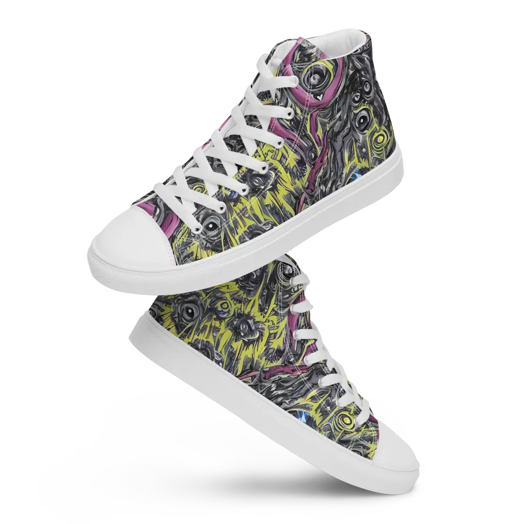 Acid Gaze on Women's High Top Canvas Shoes — Front